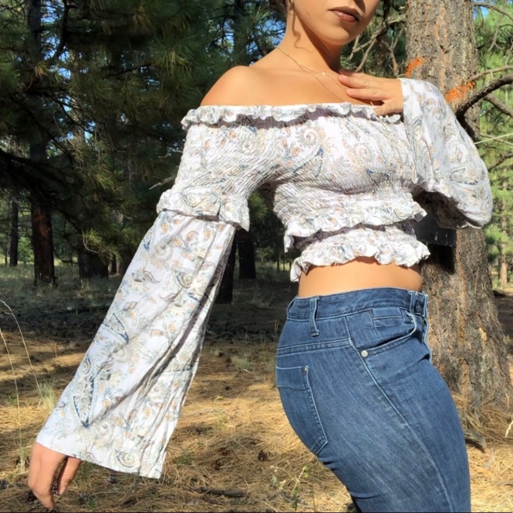Off Shoulder, Bell Sleeved Crop